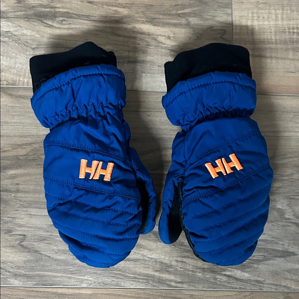 Helly Hansen Royal Blue Mittens with Bright Orange Logo